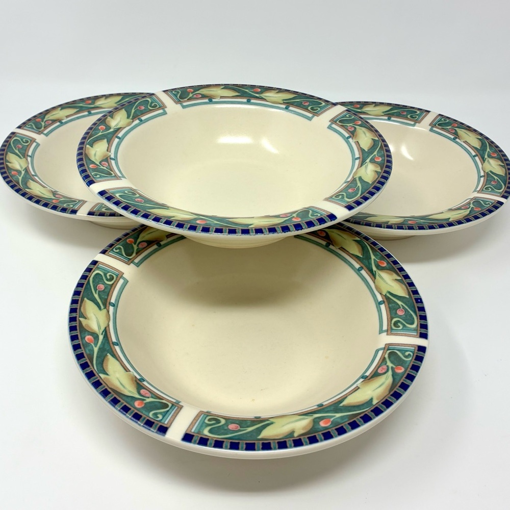 Pfaltzgraff Forest Pattern Soup/Cereal Bowl Stoneware Dinnerware Set of 4 VTG